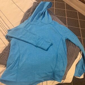 Blue Hooded Champion LS Tee / Sweatshirt